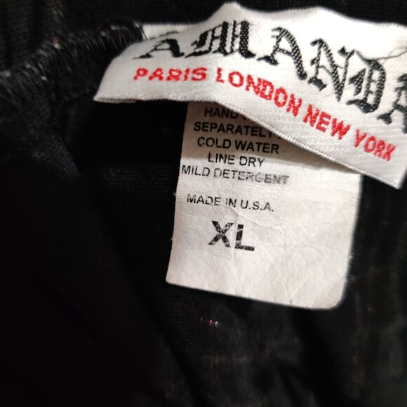 Amanda XL Vintage Black Metallic Abstract Print Tunic Blouse Long Sleeve USA - Picture 6 of 11